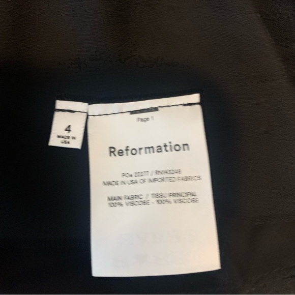 Reformation Black Ruffle Mini Christine Dress Ladies Sz 4 - Picture 5 of 5